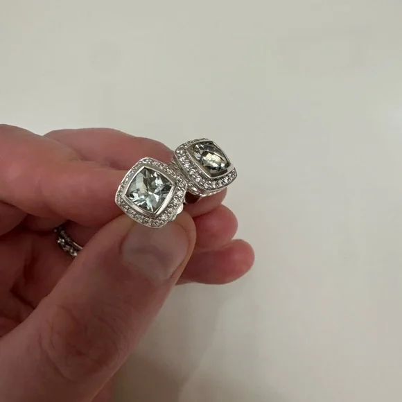 Flawless Authentic Vintage DY Albion Prasiolite Earrings - Picture 3 of 5